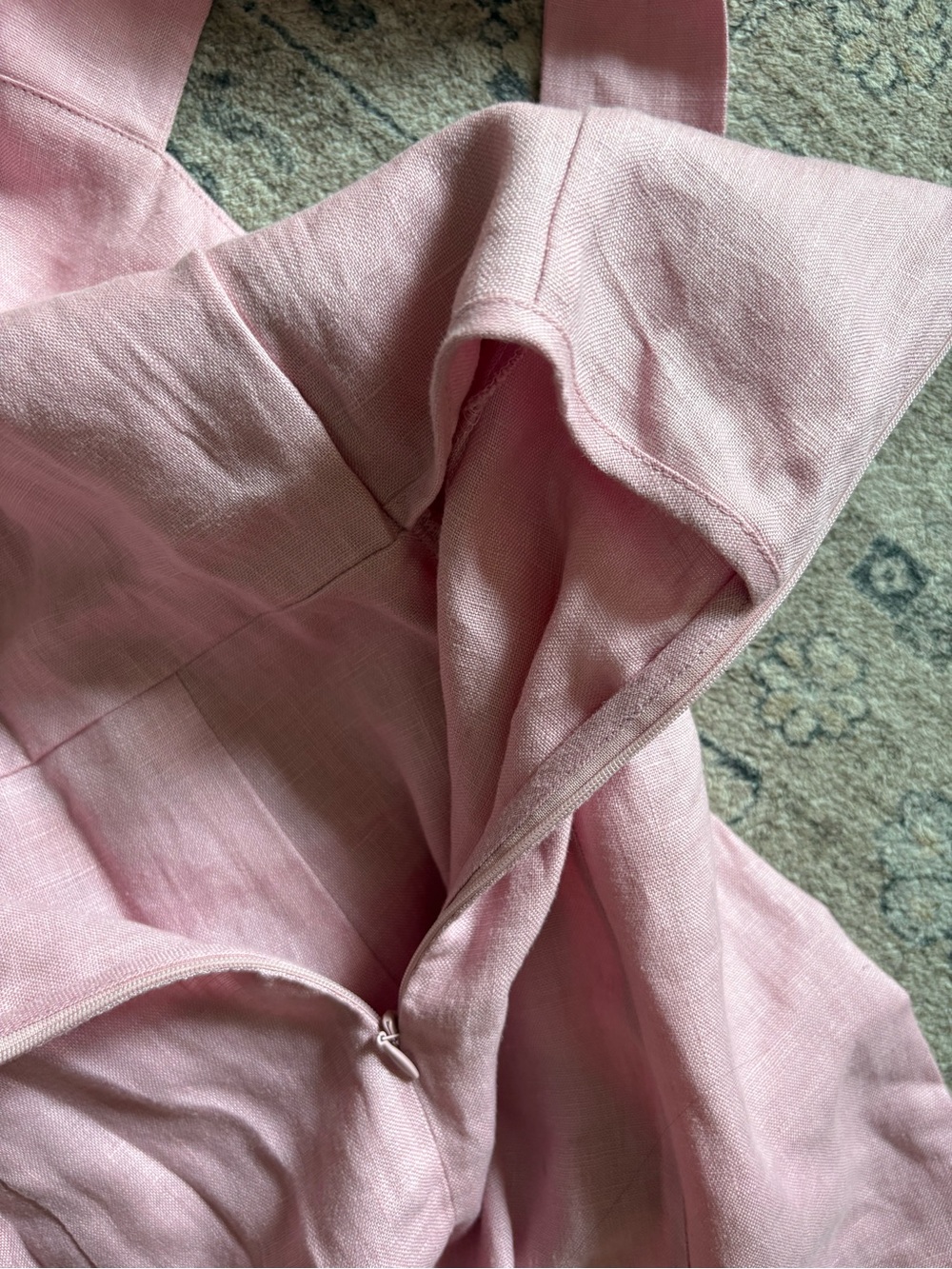 REFORMATION Kerrigan 100% Linen Light Pink Mini Dress size 4 - Picture 10 of 14